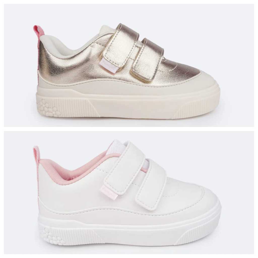 Tênis Infantil Pampili Yumi Autocolante Calce Fácil Conforto Estilo Colegial Volta às Aulas em Oferta na Shopee