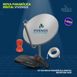 kit da nova parabólica digital vivensis com 15MT de cabo coaxial rg6 PROMOCAO em Oferta na Shopee