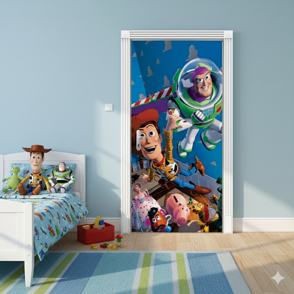 Capa De Porta Em Tecido Sublimado 2,0x0,8m C/ Elástico T0! St0r Infantil Bibi Painéis Lançamento