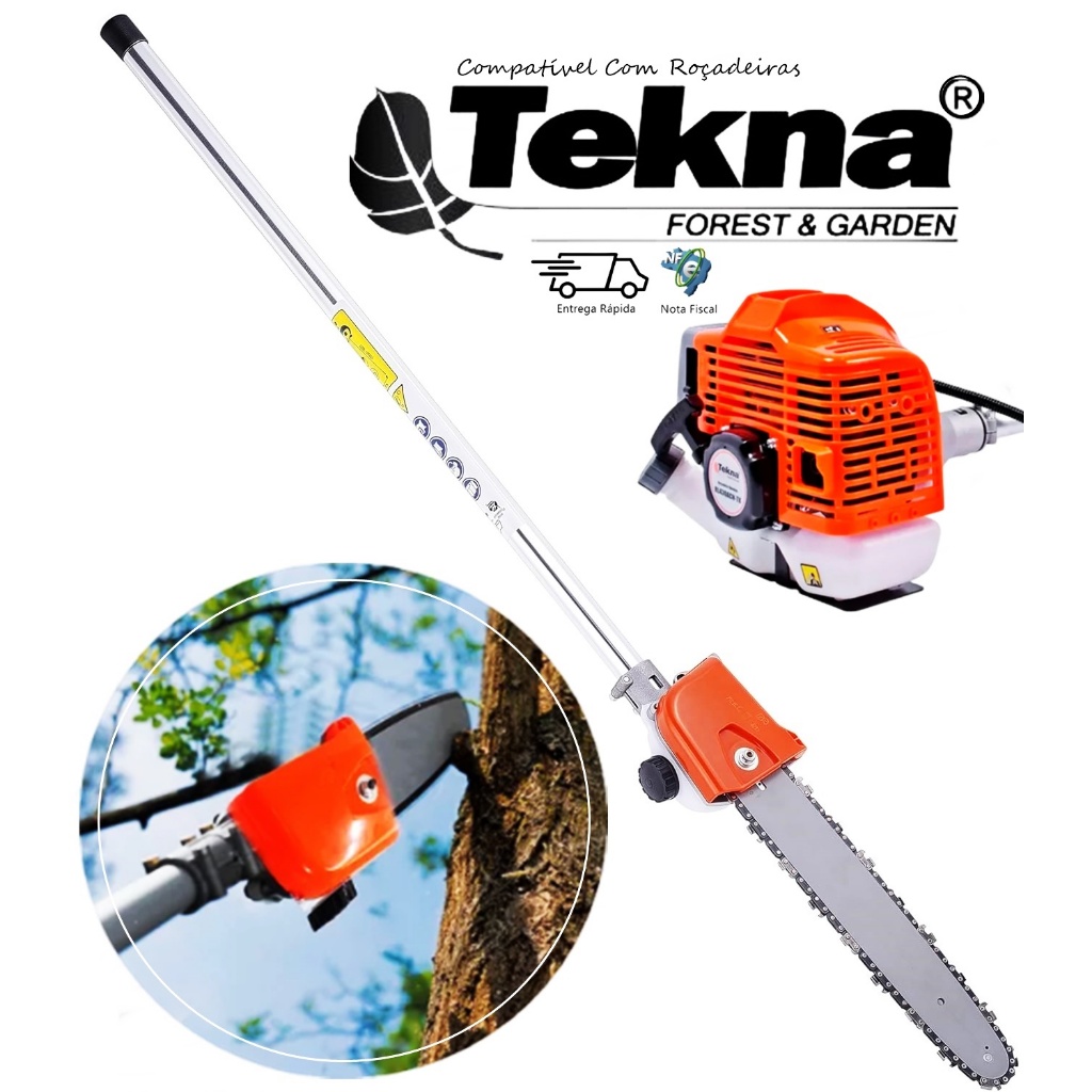 Motopoda Ponteira + Haste Extensor Completo P/ Roçadeira Tekna RL430, RL430XS, RL520XS - 9 Estrias