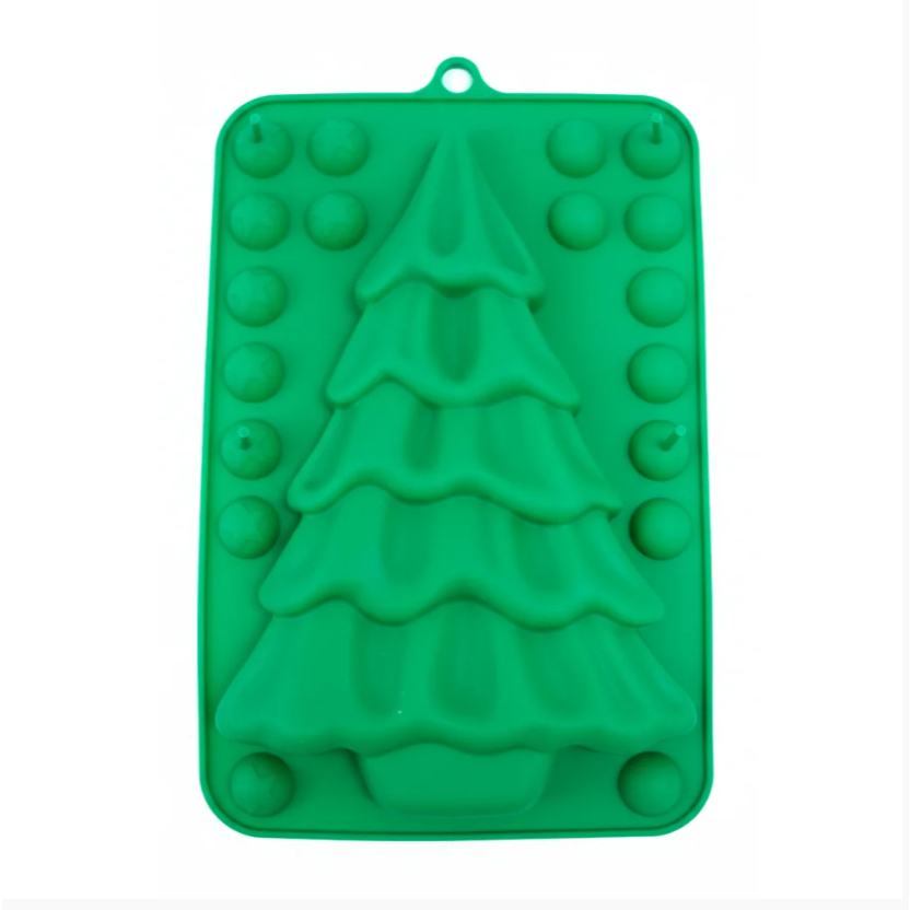 Forma De Silicone Natalina Árvore 3d Assadeira Antiaderente