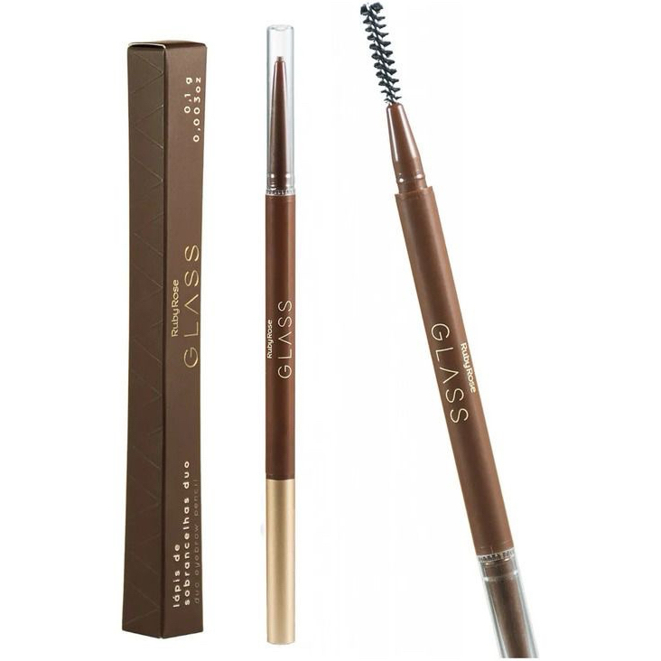 Lápis Duo Sobrancelha Ruby Rose Glass – Definição Perfeita e Natural Marrom EscovinhaHB-526 em Oferta na Shopee