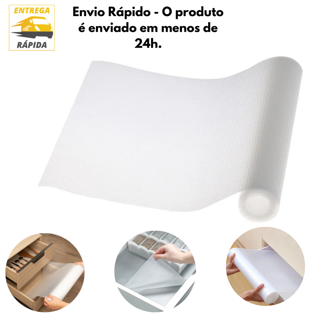 2 Forros Protetor Impermeável Resistente para Gavetas Armários Antiderrapante Grande 1,5 Metros