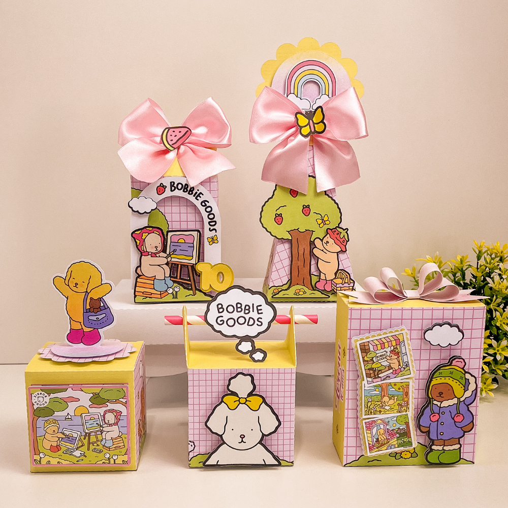 ENVIO RÁPIDO Kit Caixinhas Personalizadas Bobi Gudis - Lembrancinhas para Aniversário - SEMI MONTADO