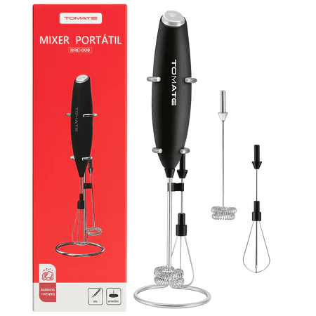 Batedor Misturador Mixer Elétrico para Bebidas Leite Café Clara de Ovo 2 em 1