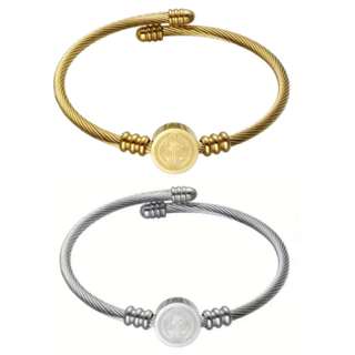 Pulseira Protetora Feminina De Aço Inoxidável Ajustável São Bento Prata /Dourado em Oferta na Shopee