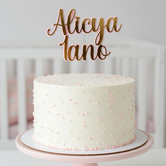 Topo de bolo personalizado - Nome + idade