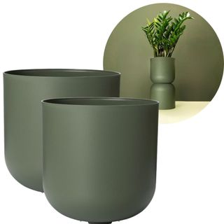 Kit 2 Vaso de Planta Cachepo DUE N4 Pote 17 Encaixável Acoplável Decorativo Cachepot Plástico Centro de Mesa Escritório