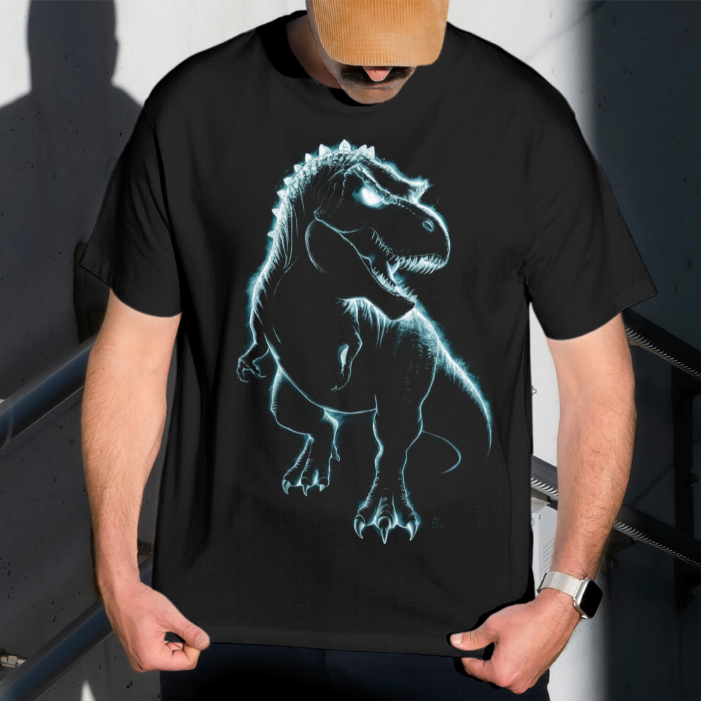 Camiseta Masculina Estampa Dinossauro Raio-X 100% Algodão Estilo Conforto Diário Do Tamanho P ao GG