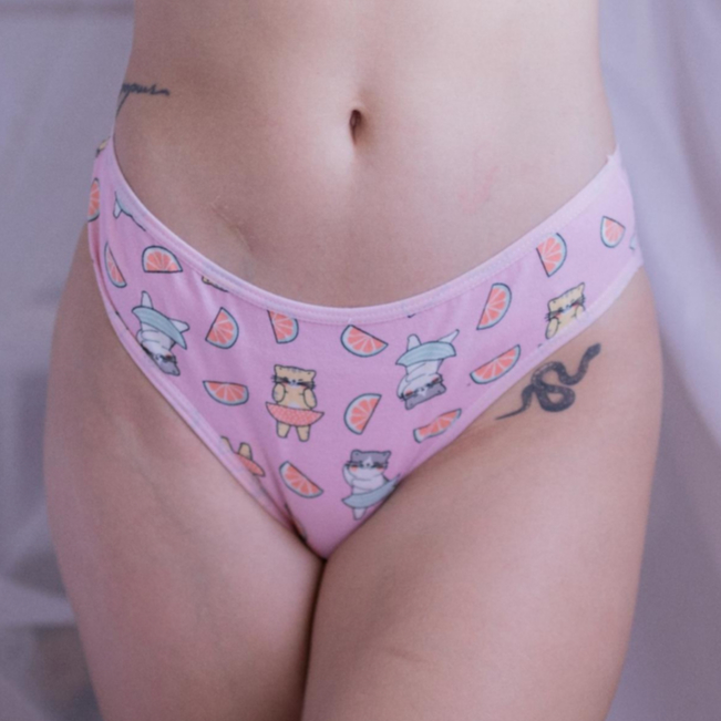 Calcinha Feminina de Algodão Básica Estampada. Confortável, Fofa e Leve