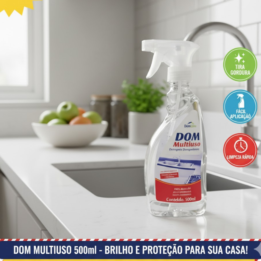 Multiuso Dom Desengordurante Spray 500ml Limpa Fogão Cozinha Box Tira Gordura Limpa Tudo