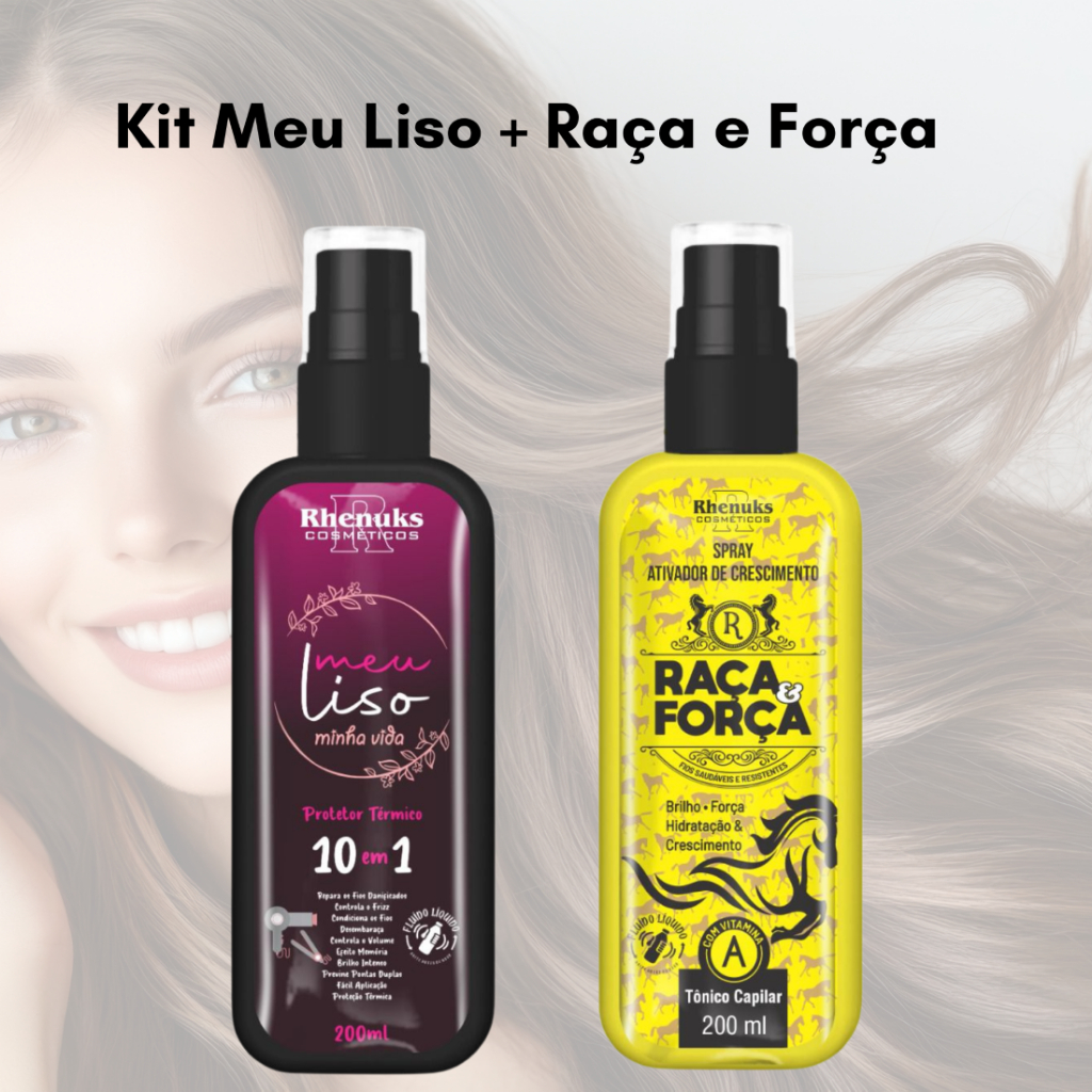 Kit Spray Capilar Meu liso + Spray Capilar Raça e Força