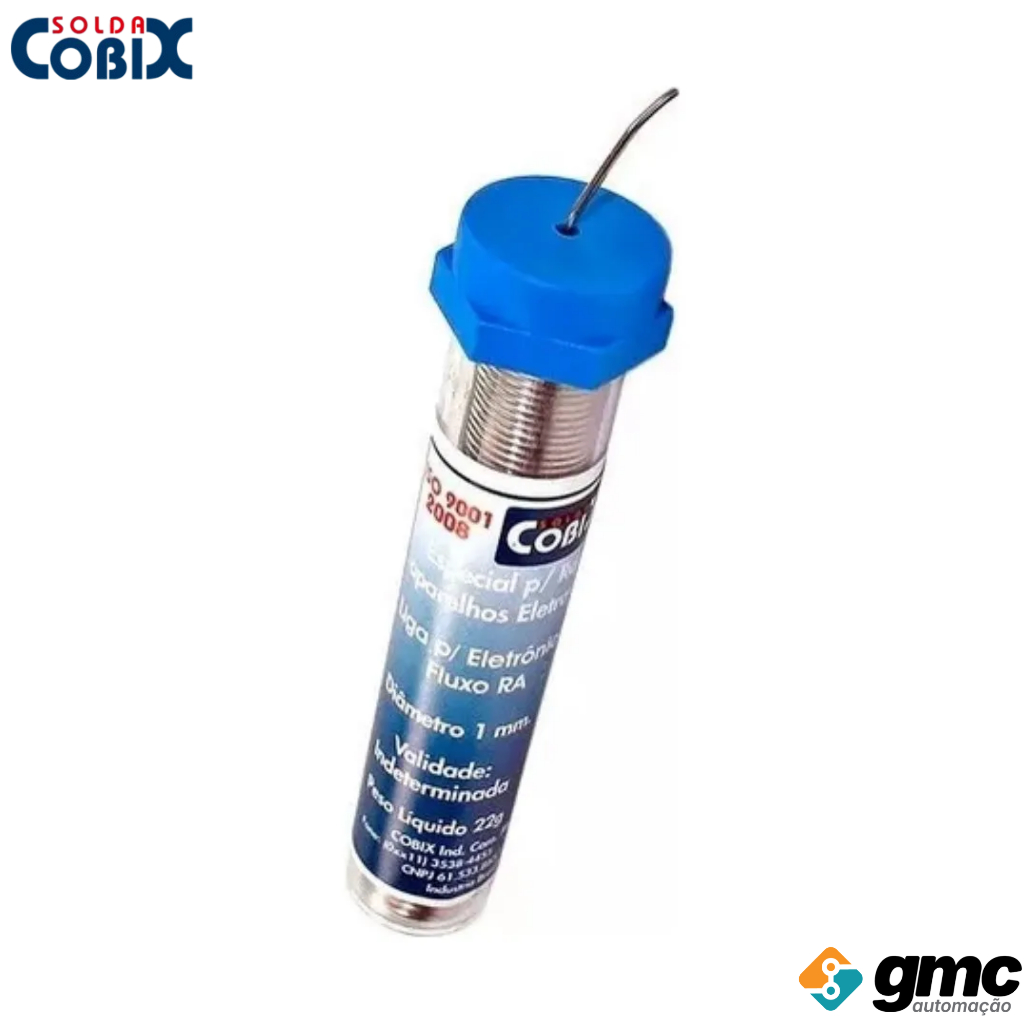 Tubo Solda Estanho 22g 1mm 63x37 1.0mm Com Fluxo - Cobix