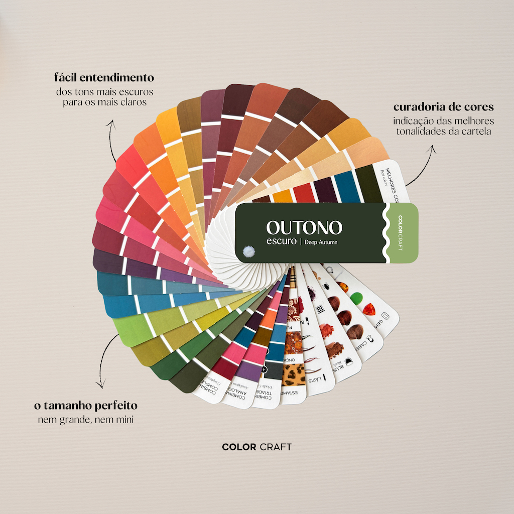 Cartela Paleta De Cores Coloração Pessoal Mini | Outono Escuro | Outono Profundo
