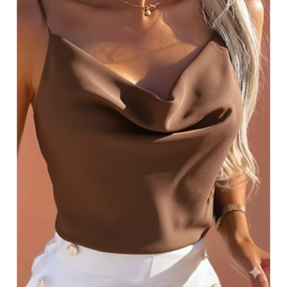 Blusa Regata Feminina Gola Boba Elegante Lisa Moda Blogueira Verão 2025 em Oferta na Shopee