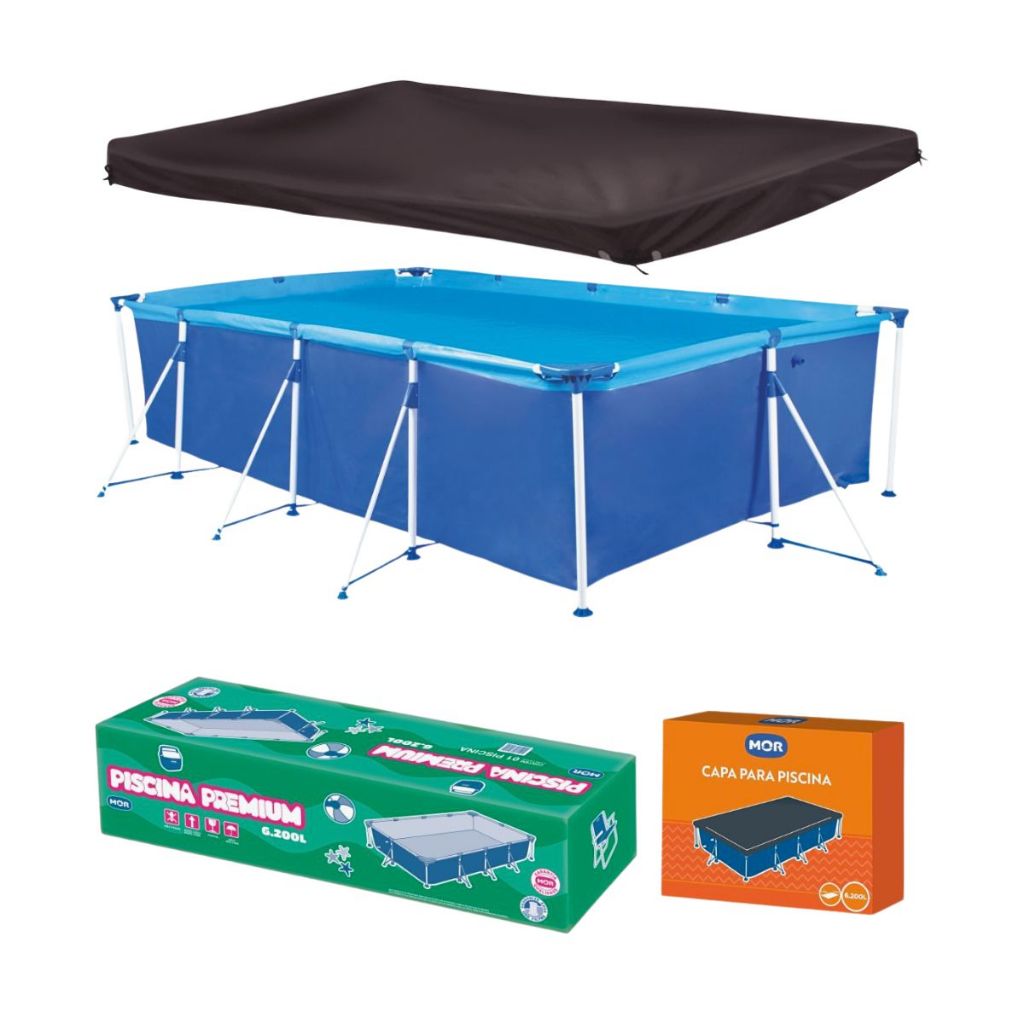 Piscina Mor Com Capa Retangular 6200 Litros Estruturada Premium em Oferta na Shopee
