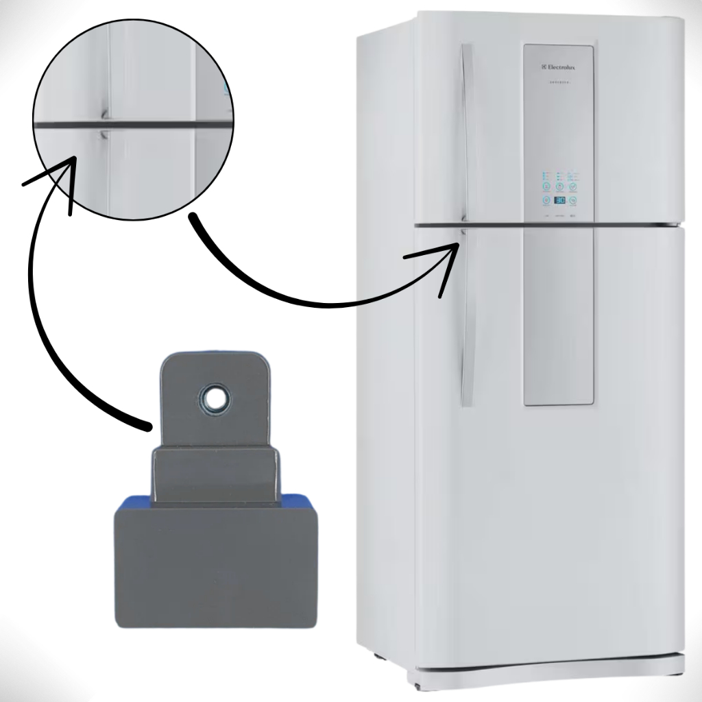 Suporte do Puxador da Porta para Geladeira Electrolux DF80 DF82 DFN52 DFW51 Cinza