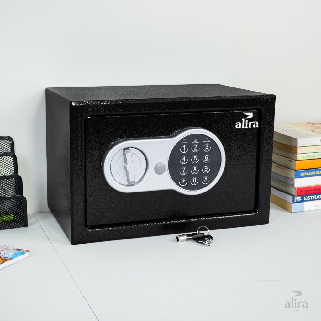 Cofre Digital Eletrônico Aço Reforçado Senha Chave 30x20x20 Alira Home