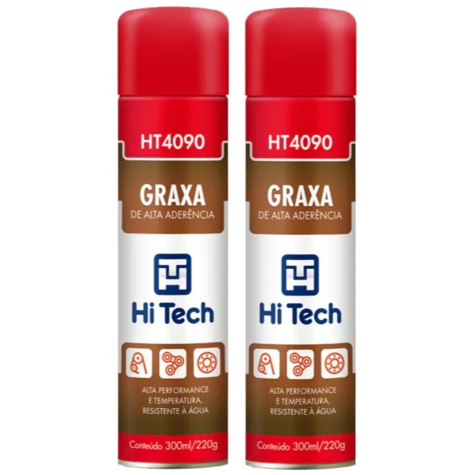 Kit c/2 Graxa Incolor Spray Alta Aderência resistênte à água Hi Tech 300ml em Oferta na Shopee