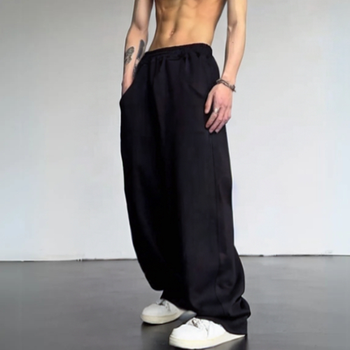 Calça Baggy Lisa Moletom Masculina Streetwear Confortável Estilo Urbano Premium Modelagem Ampla Casual Moderna e Macia em Oferta na Shopee