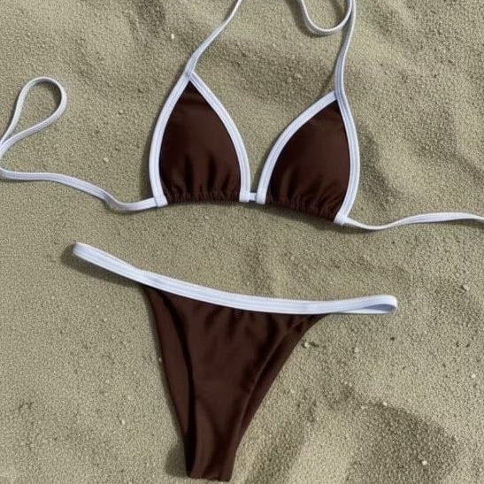 biquini feminino fita fio dental bronze verão marquinha