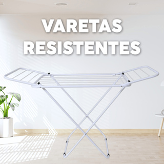 Varal Dobrável de Chão com Abas | Pintura Eletrostática | Super Leve, Resistente e Não Enferruja em Oferta na Shopee