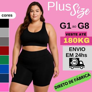 Short Bermuda Feminina Plus Size Fitness Academia Cintura Alta em Suplex PREMIUM em Oferta na Shopee