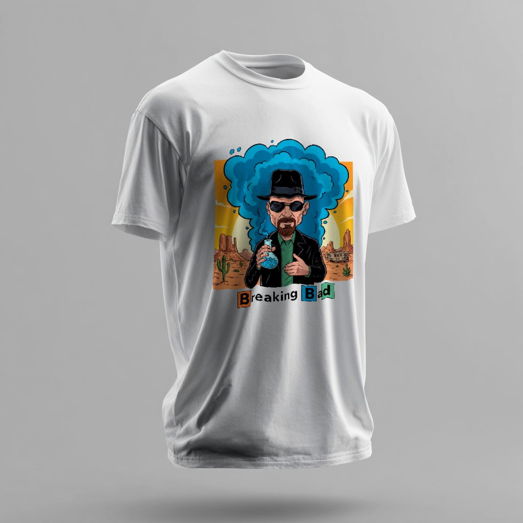 CAMISETA SERIE BREAKING BAD HEISENBERG WALTER WHITE ALGODÃO