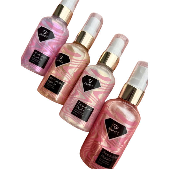 Iluminador Líquido Corpo e Rosto Shine's Spray Finalizador Glow Radiante Brilho Encantador