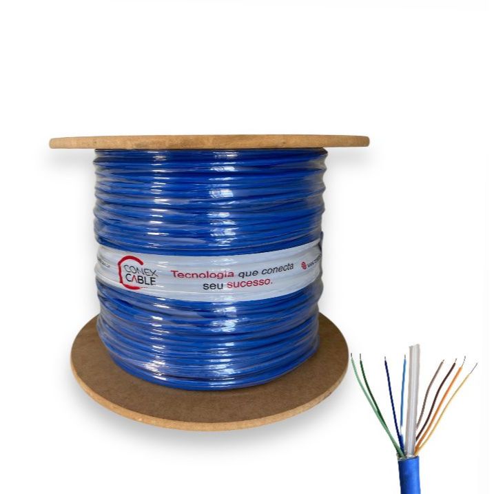 Bobina de cat6 com 305 Metros azul cabomix