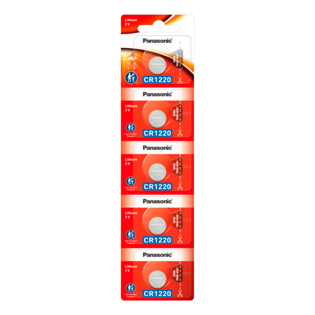 Pilha Bateria Cr1220 3v - Cartela C/ 5 Unidades Panasonic