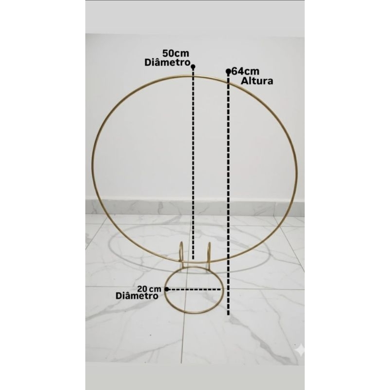 Mini arco painel redondo suporte para decoração festa dourado preto