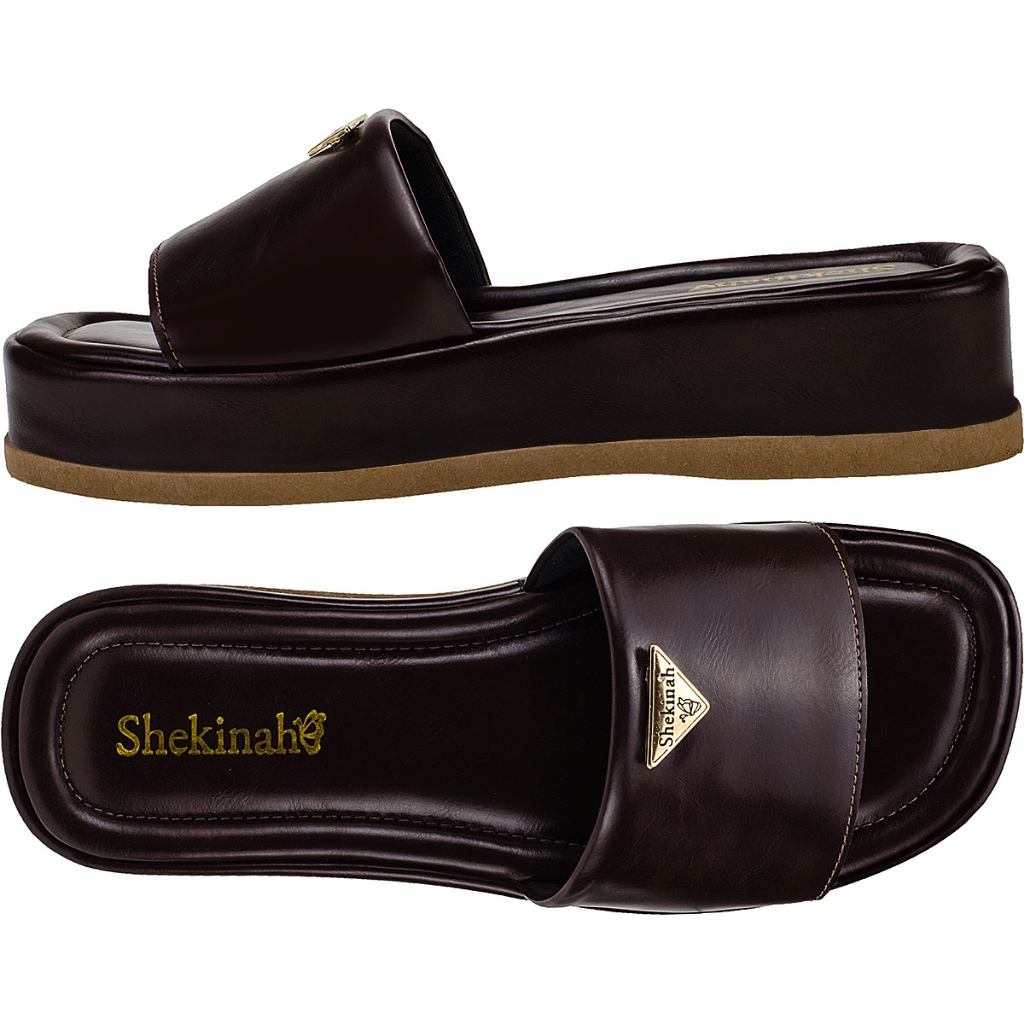 Detalhes do Sandália Feminina Flatform Tamanco Chinelo Shekinah Confortável Macia Tira Larga Lançamento Moda