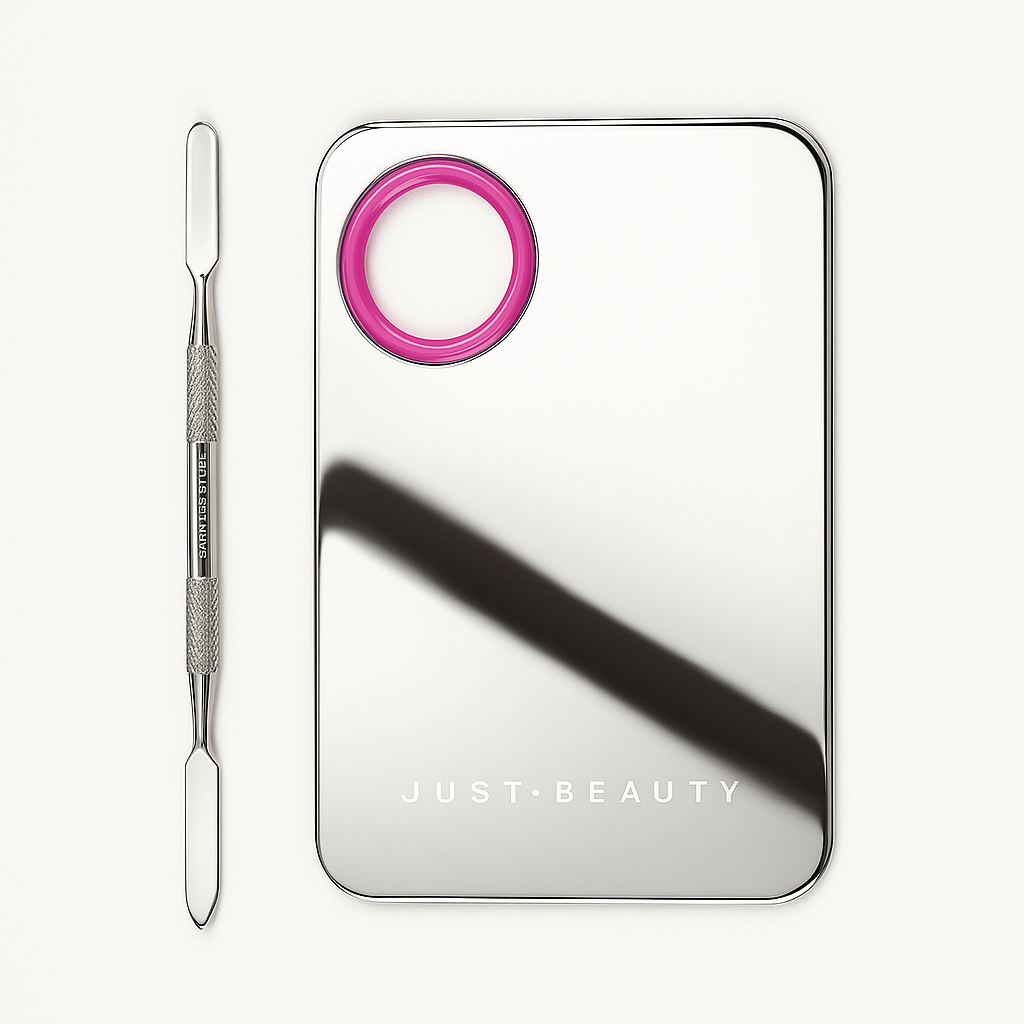 Placa E Espátula De Inox Para Misturar Base De Maquiagem Profissional Aço em Oferta na Shopee