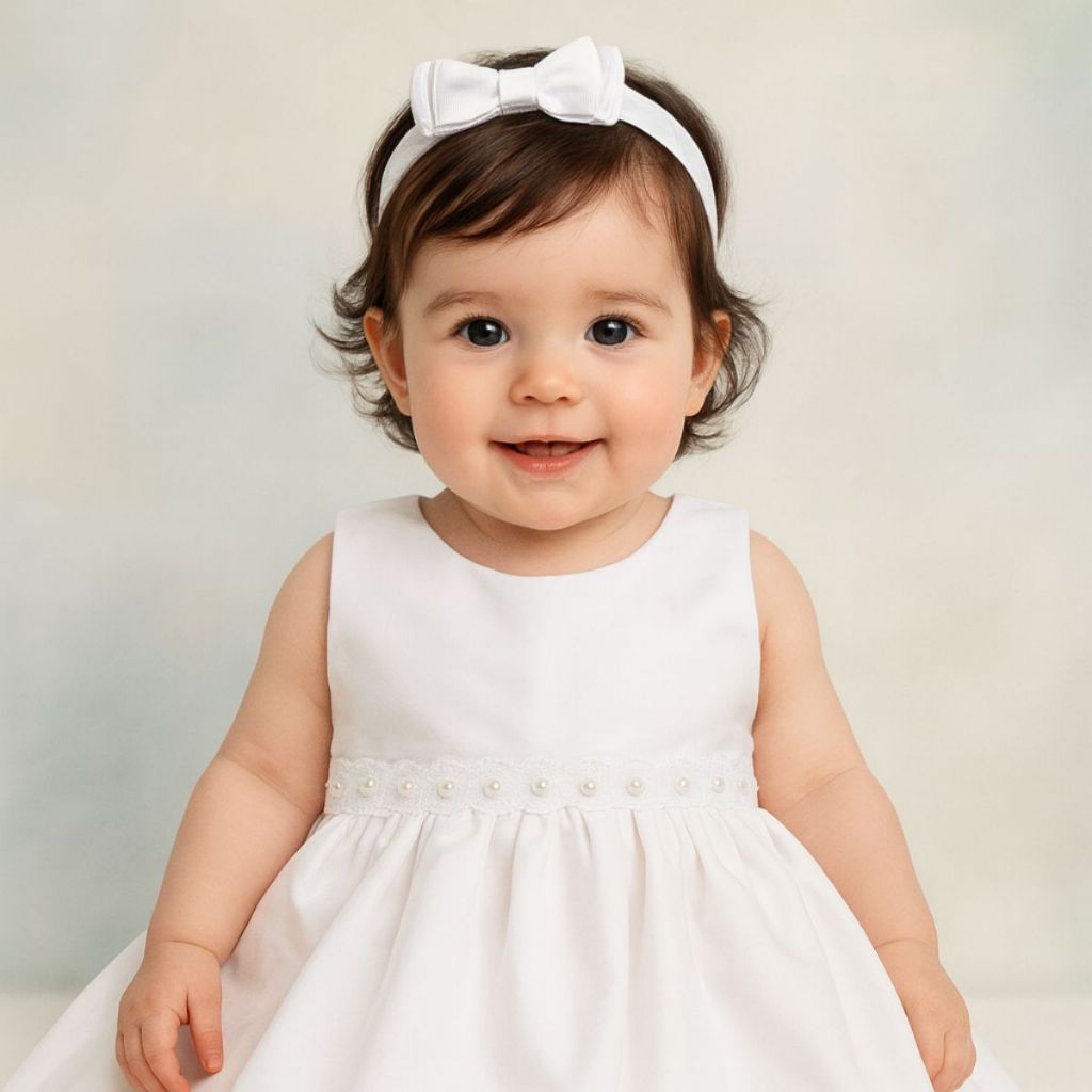 Vestido Batizado Bebê Branco Luxo Festa Princesa Gabi