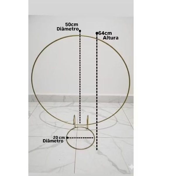 Mini arco painel redondo suporte para decoração festa dourado preto