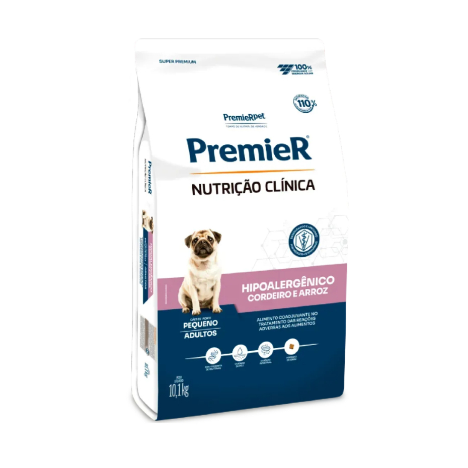 Ração Premier Nutrição Clínica Hipoalergênico Cordeiro e Arroz Cães Pequeno Porte 10,1kg em Oferta na Shopee