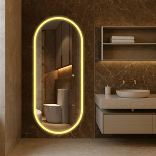 Espelho Organico E07 LED Touch Jateado Borda Infinita Bivolt Corpo Inteiro Banheiro Quarto Closet Sala 3000k 6000k 4000k
