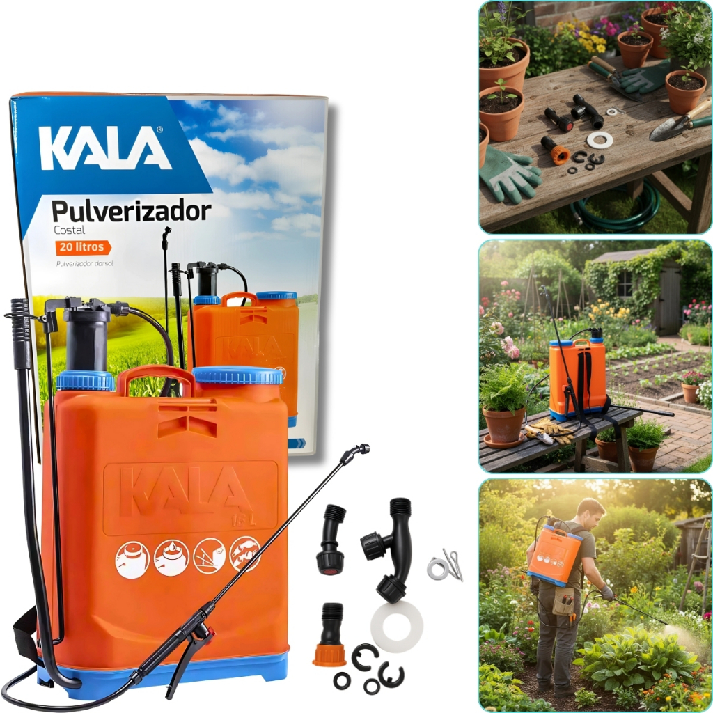 Pulverizador Dorsal da Kala 20/16 Litros Ideal para Agricultura Jardim Sitio Fazenda Bomba de Veneno