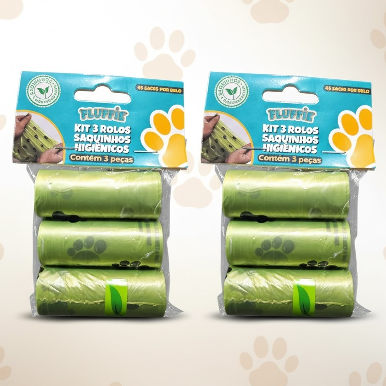 Saquinho de Lixo Cata Caca para Coco Biodegradável Cachorro Pet Saquinho Refil 6 Unidades