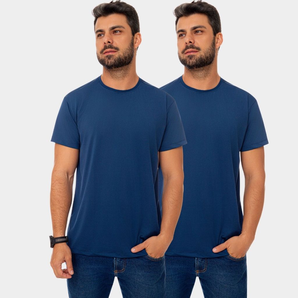 Kit 2 Blusas Camisas Masculina Proteção UV Solar Térmica Praia Verão Piscina Esportes Mtb