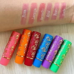 Kit 6 E 12 Unidades Batom Mágico Coloridos da Vovó 24 Horas Longa Duração - Bella Femme