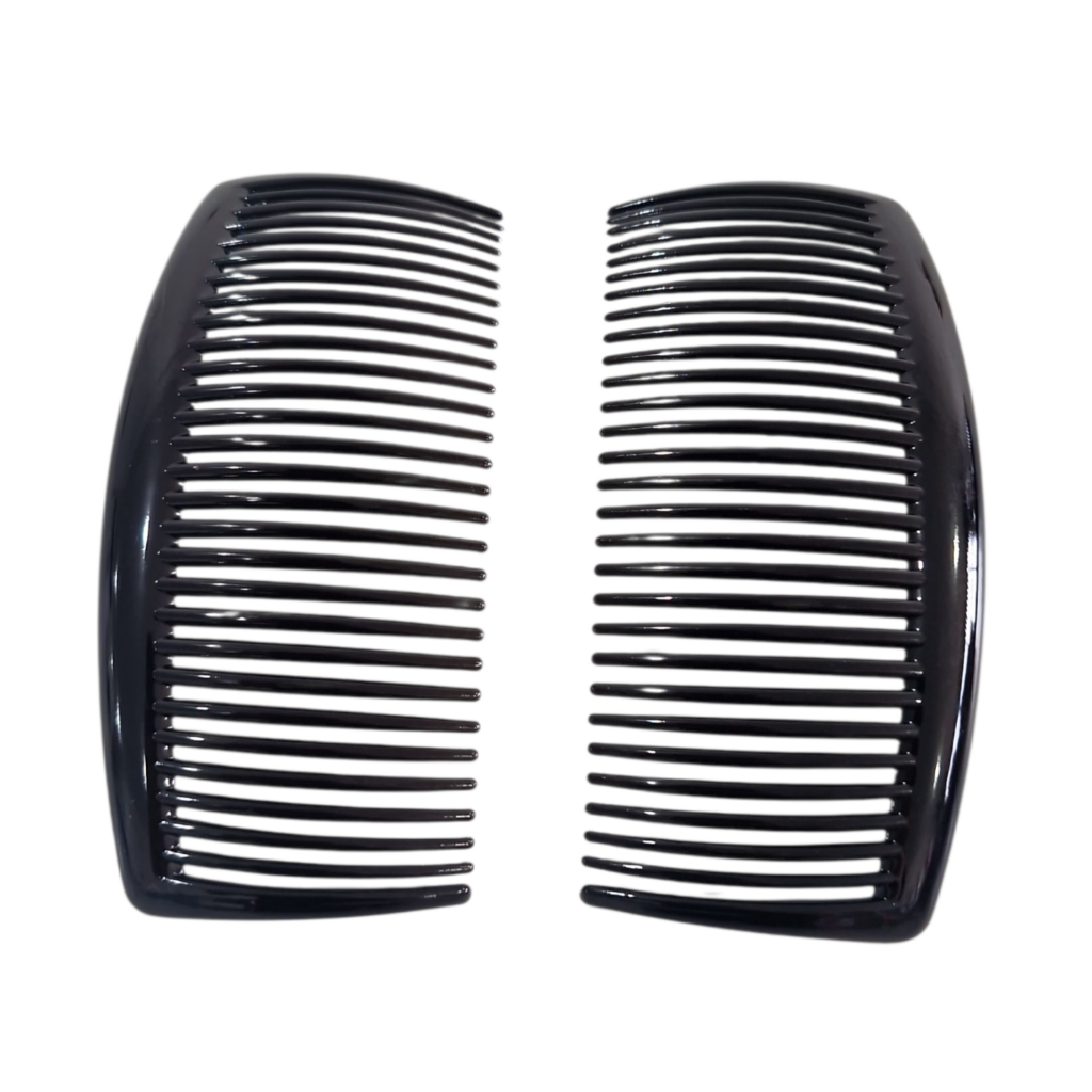 Pente de Cabelo Grande Estilo Concha Banana Preto Par em Oferta na Shopee