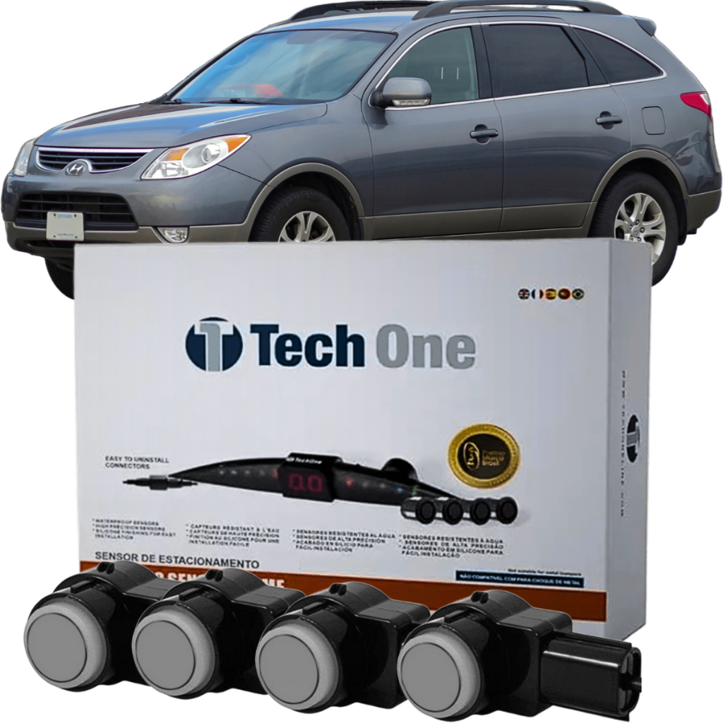 Sensor de Estacionamento Ré OEM Prime 4 Pontos Com Acabamento Hyundai Veracruz Tech One