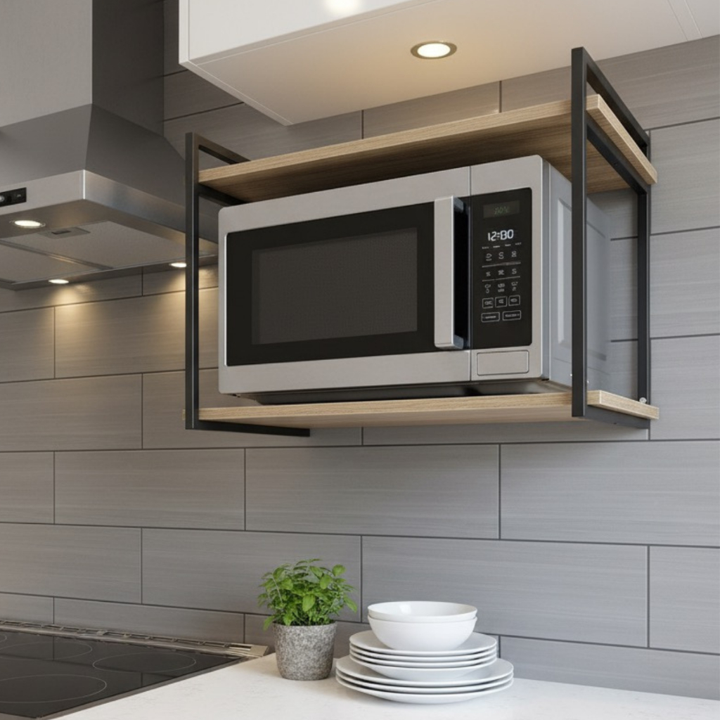 Suporte Multiuso para Microondas Forno Eletrico Air Fryer impressora Prateleira de Parede Nicho