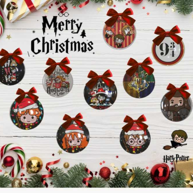 10 Bolinhas de Natal do Harry Potter • Enfeite Esfera acrílica Geek • Decoração Árvore- ENVIO RÁPIDO