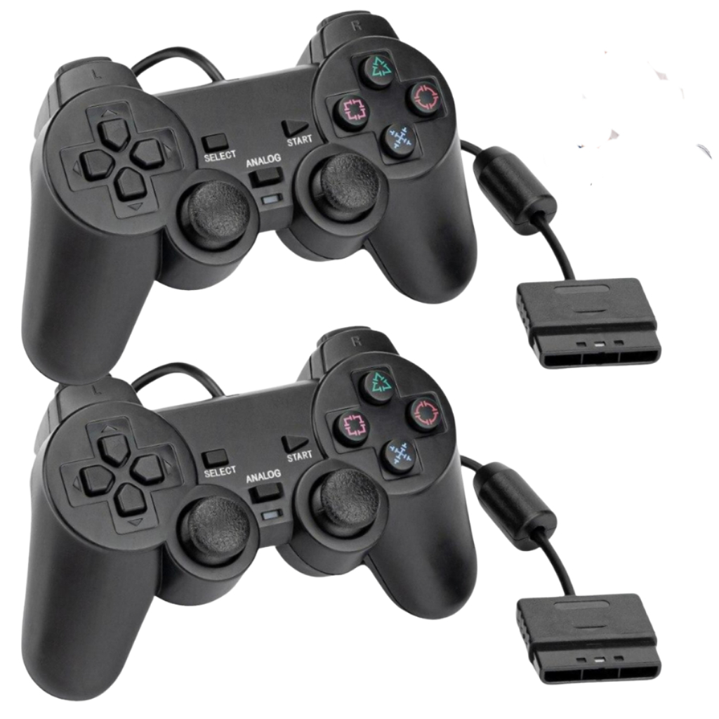 Controle Manete Joystick Ps2 Playstation 2 Vibra - Kit Com 2