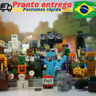 Blocos De Montar brinquedo personagens minecraf solddos diversos em Oferta na Shopee