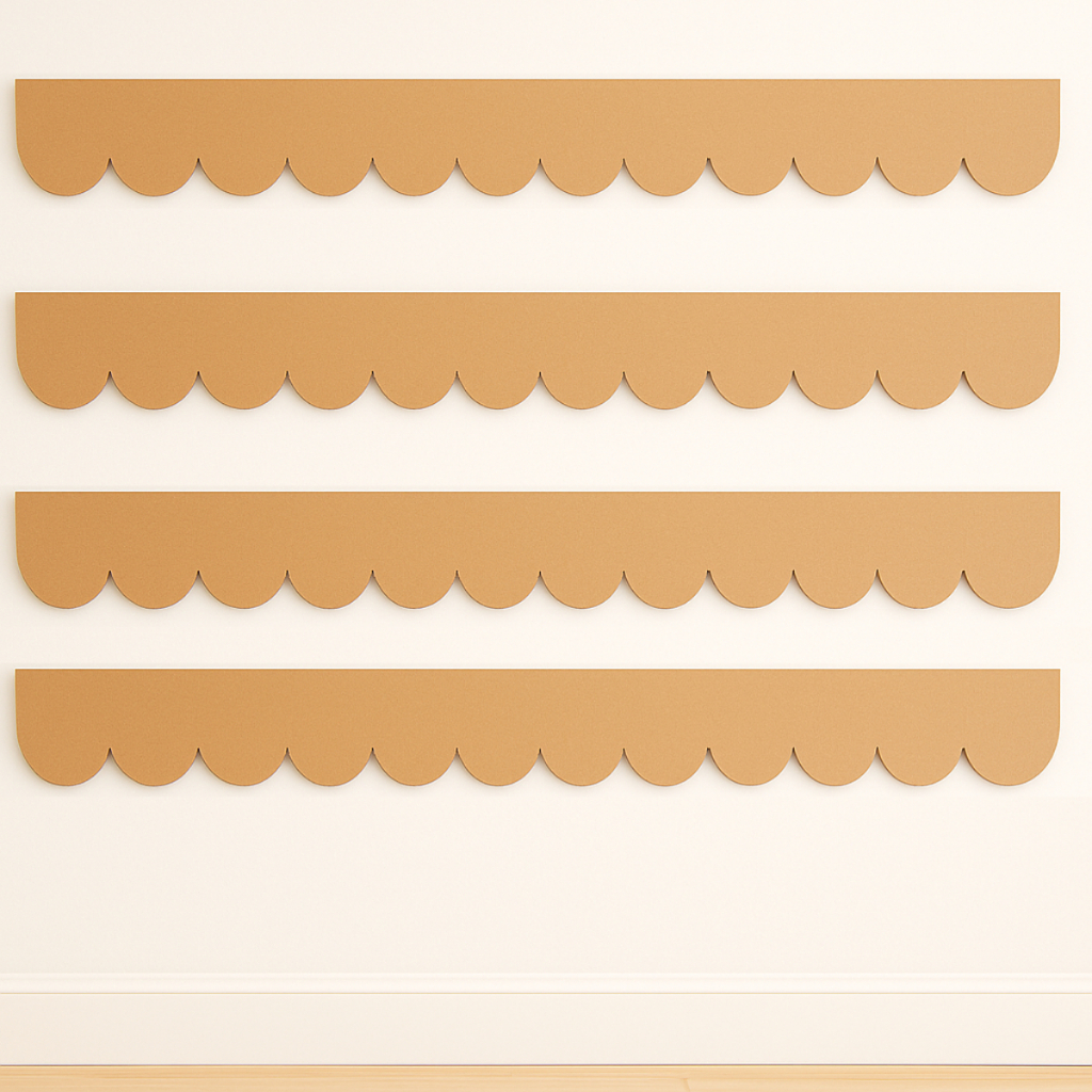 Réguas Decorativas Babado em MDF Cru – 75x8cm Kit 4 Unidades