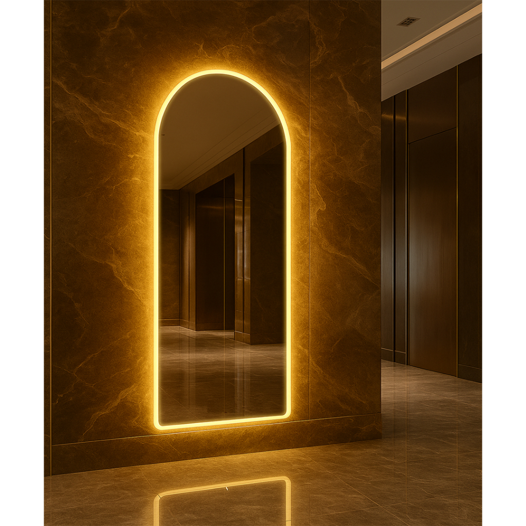 Espelho Base Reta E13 LED Jateado Borda Infinita Bivolt Corpo Inteiro Banheiro Quarto Closet Sala 3000k 6000k 4000k em Oferta na Shopee